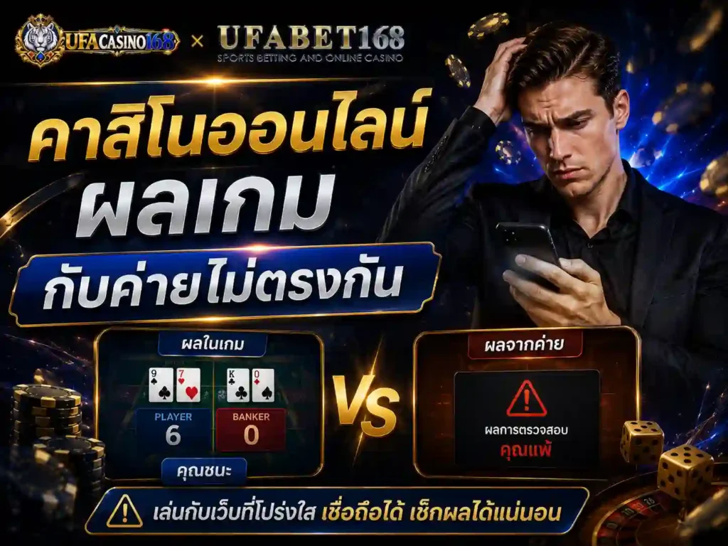 คาสิโนออนไลน์ ผลเกมกับค่ายไม่ตรงกัน