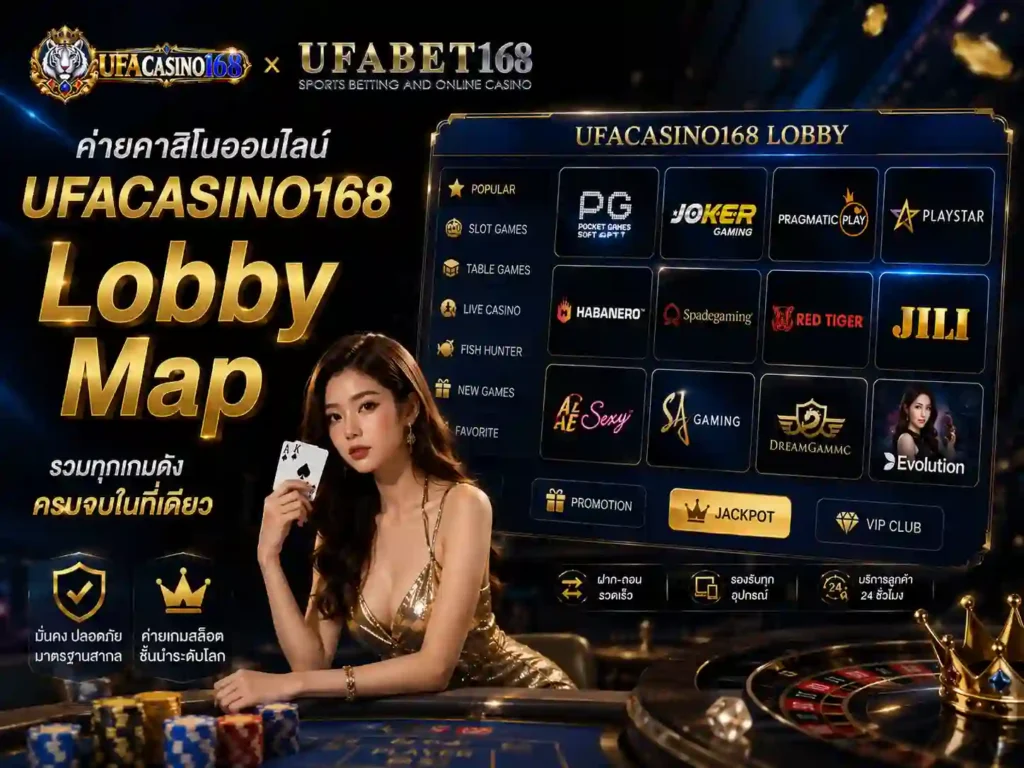 ค่ายคาสิโนออนไลน์ UFACASINO168 Lobby Map