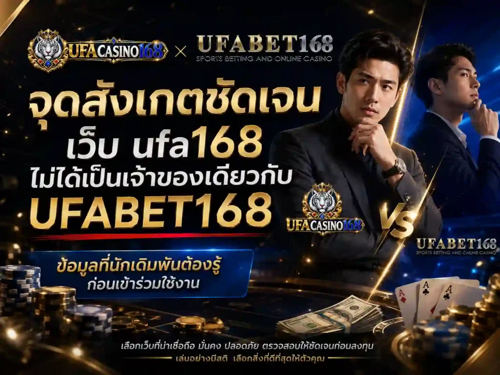 จุดสังเกต เว็บufa168 ไม่ใช่เจ้าของเดียวกับ UFABET168