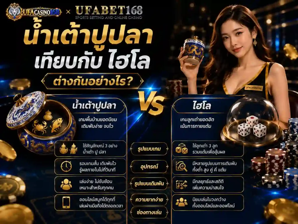 น้ำเต้าปูปลา เทียบกับ ไฮโล ต่างกันอย่างไร