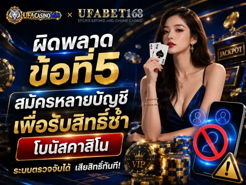 สมัครหลายบัญชีเพื่อรับสิทธิ์ซ้ำ โบนัสคาสิโน