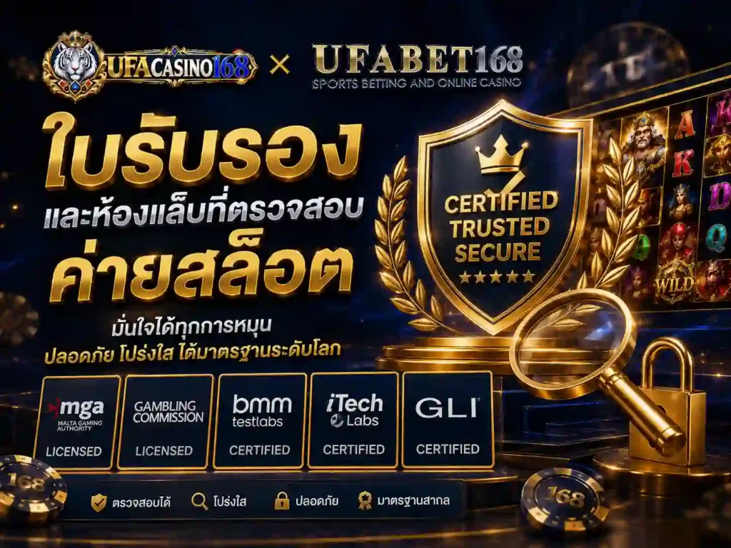 ใบรับรองและห้องแล็บที่ตรวจสอบ ค่ายสล็อต